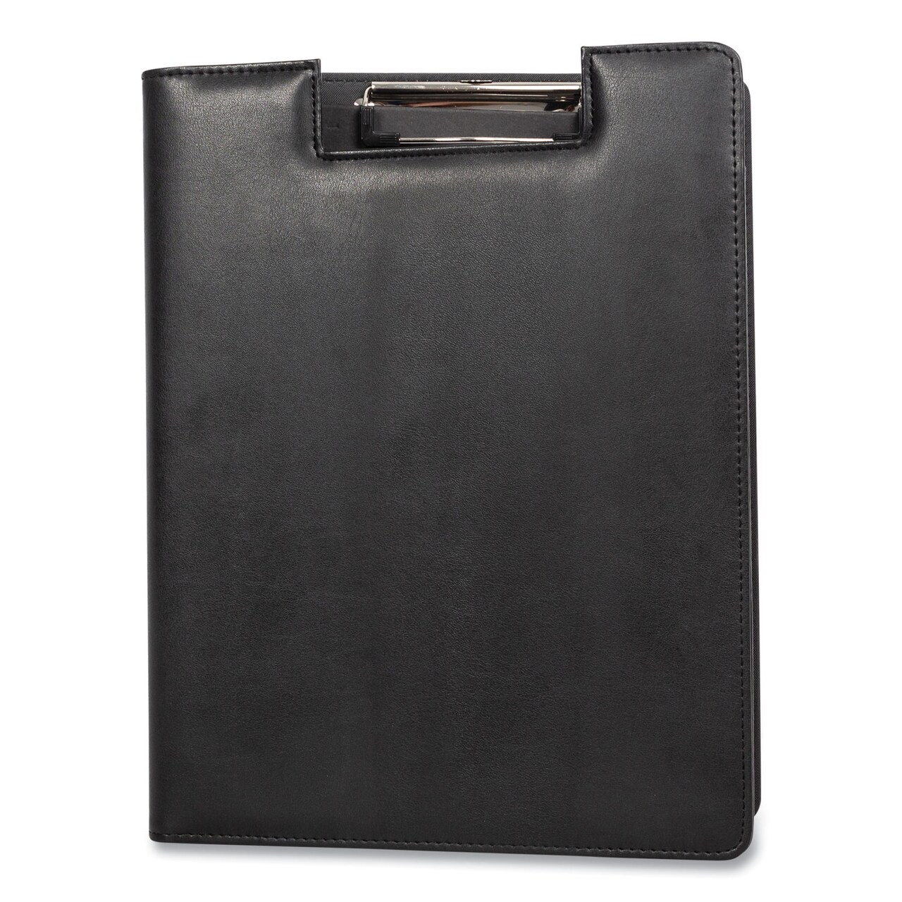 Bond Street Faux-Leather Padfolio, Notched Front Cover with Clipboard Fastener, 9 x 12 Pad, 9.75 x 12.5, Black